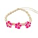 Hawaiian Hemp Plumeria Flower Shell Bracelet / Anklet
