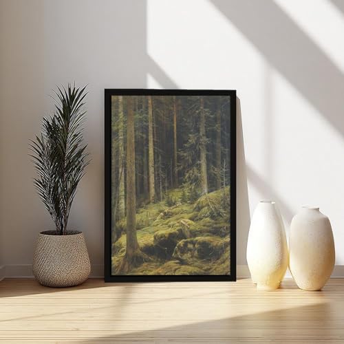 Impression sur toile Forest Wilderness d'Ivan Shishkin cadre 50x75 cm