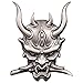 Baoblaze Autocollant Japonais Oni samouraï 3D Guerrier Voiture Diable Mort emblème décalque pour Voiture Style Corps Rayure Autocollant décoratif - Argent