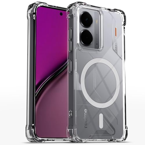 Image of Pikkme Back Cover for Realme P3 5G Mag-Safe Shockproof PC + TPU | Protective Case Magnetic Support | Bumper Case (Transparent Mag-Safe)