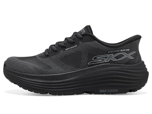 Skechers Skechers Women's Max Cushioning Endeavour Hallandale Hands Free Slip-Ins Sneaker, Black/Black, 7.5