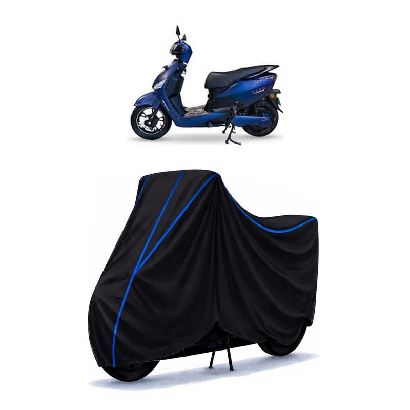 Image of Scooty Cover Water Resistant for Optima Electric | Universal Scooter & Bike Cover | Heavy Duty UV Dust, Rain & Scratch Protection | Elastic Fit All Weather Indoor Outdoor | Black with Blue Piping