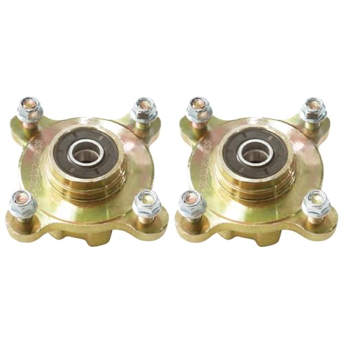 ICONSPORTSS Pair ATV Wheel Rim Hub with Bearings, 4 Stud Front Disc Brake Wheel Rim Hub, 110mm Spacing, Steel Alloy Wheel Rim Hub for Motorcycle Go Kart ATV 4 Wheeler Taotao
