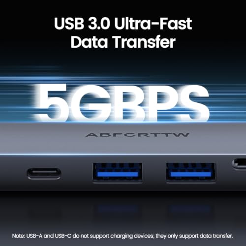 Image of 7 in 1 USB C Hub Multiport Adapter for MacBook, Laptop, iPad | USB C Docking Station with 31.5'' Cable, 4K@60Hz HDMI, 100W PD Fast Charging , 2 USB 3.0 & USB-C Data Port, SD /TF Card Reader