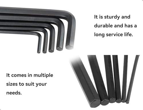 Emezddo 7 Stück Imbusschlüssel Satz,Universal Kohlenstoffstahl Klein Innensechskantschlüssel,verwendet für Reparatur von Gitarren,Maschinen,Autos,Fahrrädern und Möbeln(0.7-3 mm)