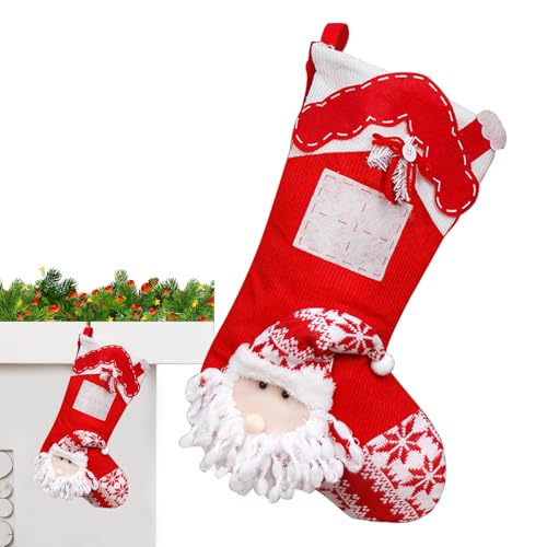 クリスマス ストッキング | フェルト製キャンディ収納バッグ - クリスマスエルクストッキング飾り | 暖炉マントル・階段・木・家・農家・庭・ヤード・ポーチ用