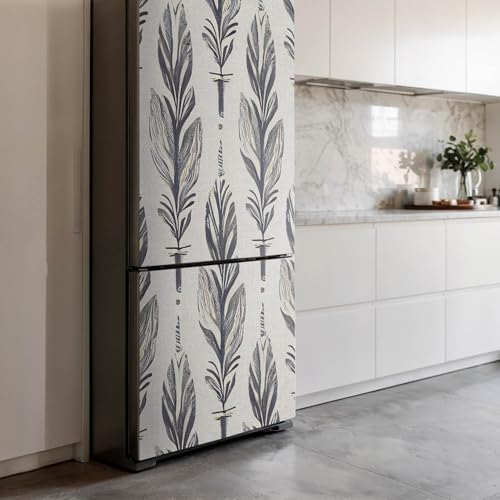Vinilo para nevera de 70x190 cm con diseño de plumas verticales 4