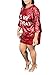 T-Shirt Dresses for Women Fashion Sequins Short Sleeve Loose Tunic Blouses Mini Dresses Red L