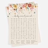 All Ewired Up Wildflower Baby Shower Game, 50 Word Search Cards, Fun Baby Shower Game Activity, Girl, Boho Theme Decorations, A Little Wild Flower Floral