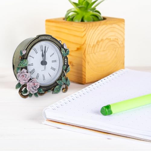 Reloj de mesa vintage de fácil limpieza para decorar el escritorio de casa 8