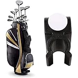 【Einfach zu bedienen】Die Putterhalterung ist ideal für Golfschläger und ist einfach zu bedienen. Befestigen Sie den Clip an der Seite des Golfschlägers an der weißen Ballmarkierung und fixieren Sie den Unterkiefer des Putters, um Schäden am Golfschläger zu vermeiden.