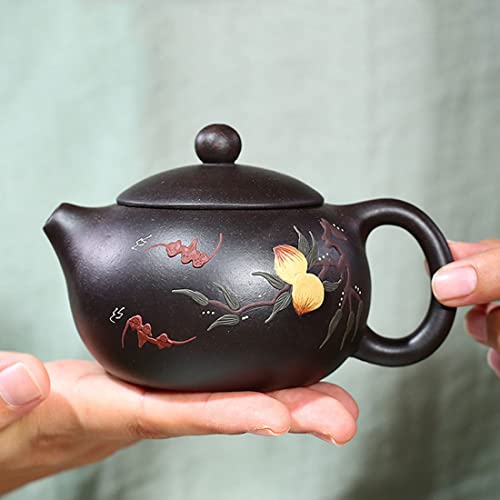 Zisha Teapot 6.7Oz Chinese Yixing Clay Handmade Xishi Pot Spherical Filter Kungfu Tea Set #TOP1