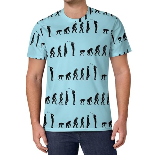 Golf Evolution Golfers & Golf Players Men's T Shirts Fashion Print T-Shirts Casual Round Neck Shirt Summer Tee Tops 6XL