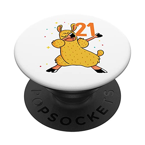 21 cumpleaños 21 años Llama Cumpleaños de los hombres de las mujeres PopSockets PopGrip Intercambiable