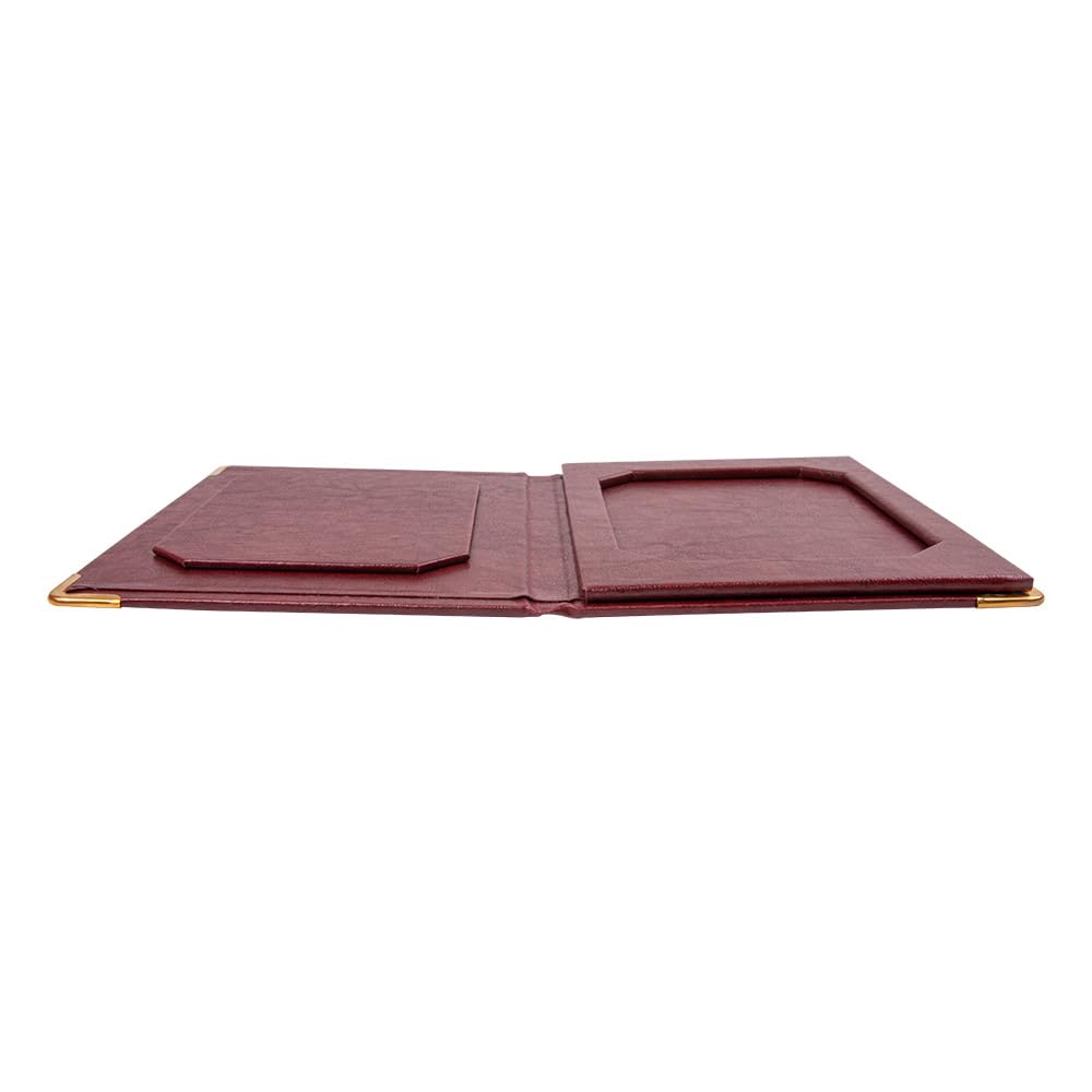 García De Pou Calepin Pour Additions 16,5x22,5 Cm Cuir Bordeaux - Porte-Addition Restaurant Élégant