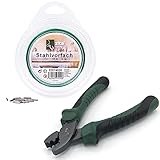 zite fishing - pinza a morsetto con impugnatura comoda, 15 cm, con scomparto in acciaio rivestito in nylon su rotolo, portata 6 kg