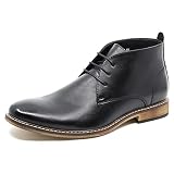 Metrocharm MC149 Men's Lace up Oxford Fashion Ankle Chukka Boots (11, Black)