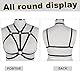 BBOHSS Plus Size Body Harness BH Damenmode Hohl Ohne Körbchen BH Gothic Punk Halloween Weihnachten Karneval Tanzkostüm (Schwarz)