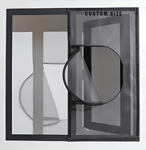Yuly Custom Size Anti-Mosquito Screen, Cat Proof Window Screen, Tear-Resistance Window Mesh, Self-Adhesive Window Screen with Zipper for Balcony & Window (Position 5,Custom Size)