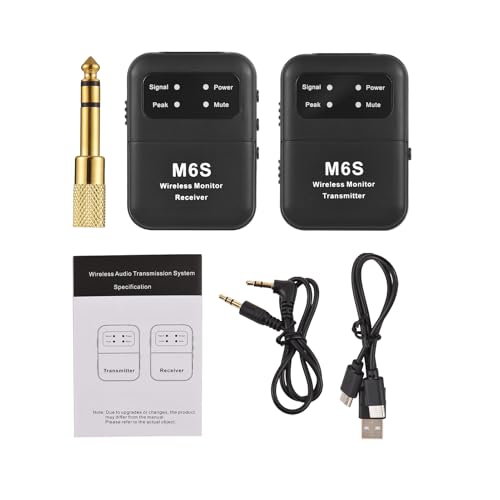 Sistema de Transmisión de Monitor Inalámbrico 2.4GHz Auricular Transmisor y Receptor Recargable con Cambio Mono/Estéreo Calidad de Sonido Digital sin Pérdida Baja Latencia miniatura 6