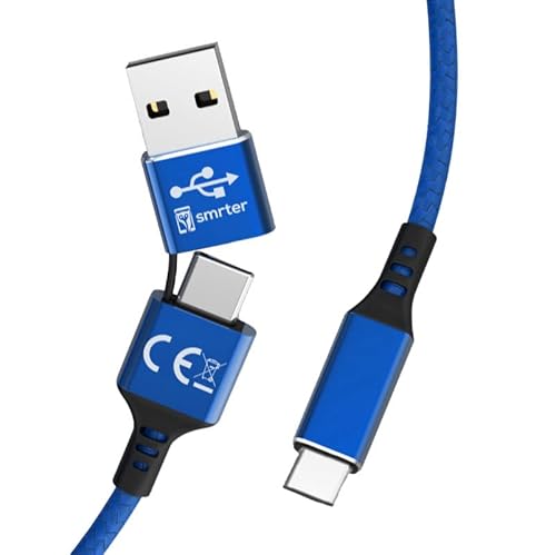 High Speed Datenkabel USB | USB-C auf USB C PowerDelivery bis zu 60W 480 Mbts & QuickCharge AFC kompatibel mit Galaxy S22 Ultra S22+ S21 Ultra S20 Note20 Mi 10T Xperia 1 II & Typ-C Geräte 1M (Blau) Cover