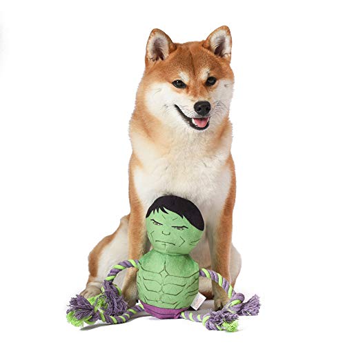 Marvel Comics Hundespielzeug mit Quietschelement, 22,9 cm, Hulk-Seil, für leichte bis mittelgroße Kauer