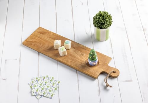 Tabla rectangular de madera de mango 25 x 7 pulg miniatura 5