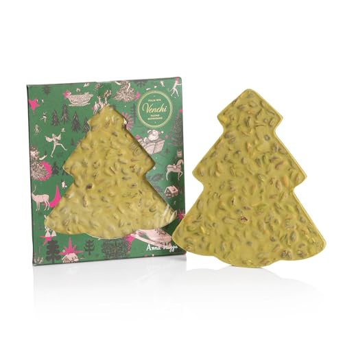 Venchi - Christmas Collection - Brutto&Buono Salted Pine Pistachio, 300 g Artisan Slab of Pistachio Chocolate - With Whole Pistachios - Gift Idea - Gluten Free