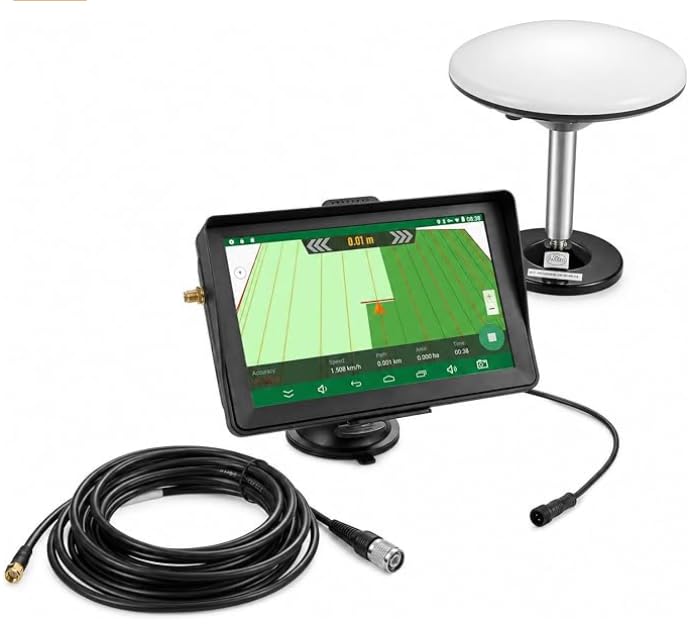 Sistema de guía GPS para tractor agrícola de 7 pulgadas, antena GNSS antiinterferencias de alta precisión, apto para arar, sembrar tierras agrícolas y desmalezar, posicionamiento automático, navegador