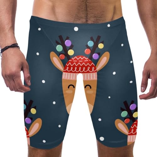 Pantalones cortos de natación para hombre con diseño de alce navideño ideal para la playa