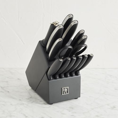 HENCKELS-Silver-Symmetry-Razor-Sharp-15-Piece-Stainless-Steel-Knife-Block-Set-Paring-Knife-Chef-Knife-Bread-Knife-German-Engineered-Informed-by-100-Years-of-Mastery-Dishwasher-Safe HENCKELS Silver Symmetry Razor Sharp 15 Piece Stainless Steel Knife Block Set Paring Knife Chef Knife Bread Knife German Engineered Informed by 100 Years of Mastery Dishwasher Safe