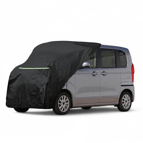 X AUTOHAUX フロントカバー ボンネットカバー 軽自動車Sサイズ ヘッドライト黄ばみ防止 保護 uvカット 雹対策 蛍光反射 防風ロープ付き ブラック 長さ230cm