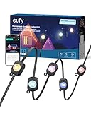 eufy Permanent Outdoor Lights E22, 100ft with 60 Triple-LED Lights, Smart RGBWW, Daily and Holiday, Up to IP67 Waterproof, AI Lighting Themes for Halloween, Christmas, Links with Cameras, Black