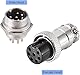 VISSQH 16pcs GX16 7Pin Panel Metal Mounting Round Aviation Plug, 16 mm Male/Female Aviation Plug Cable Connector 7-Pin+Rubber Protective Cap and Screwdriver