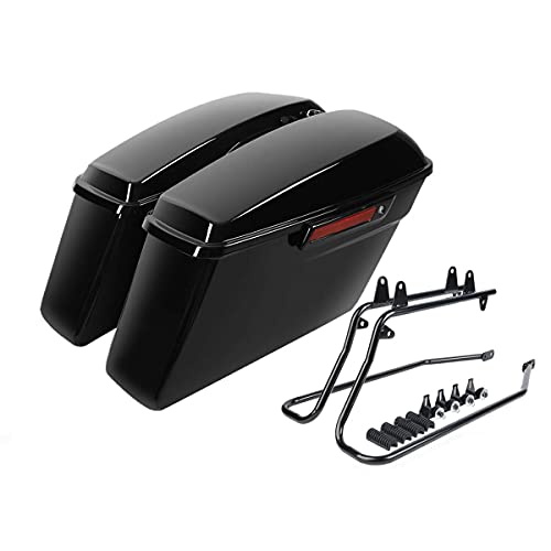 Alforjas para motocicleta con soportes negros para Harley Softail 1984-2017 miniatura 1