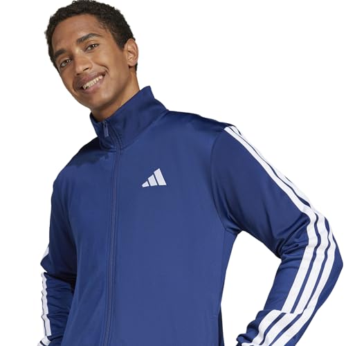 adidas Homme 3 Stripes Tricot Regular Track Top Sweatshirt, Dark Blue, M