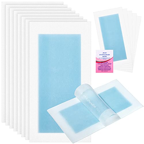 40 Pieces Wax Strips Hair Remover Wax Strip Waxing Kit at Home for Arms, Legs, Underarm Hair, Eyebrow, Bikini, Brazilian Hair Removal with 6 Pieces Calming Oil Wipes for Women Girls (Blue)