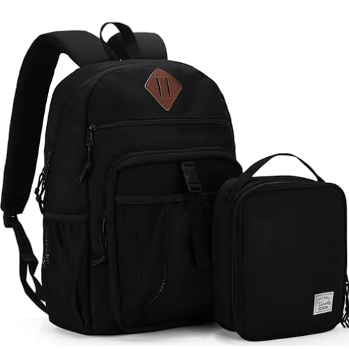 VASCHY School Backpack Boy Girl 2 Pieces, 2 in 1 Sets of Children's Backpack with Lunch Bag Backpack Sets of School Supplies for 5-9 Years Old Set of Backpack with Thermal Bag for School Travel