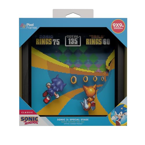 Boîte d'ombre 3D Sonic The Hedgehog 2 Pixel Frames décor mural rétro - 2