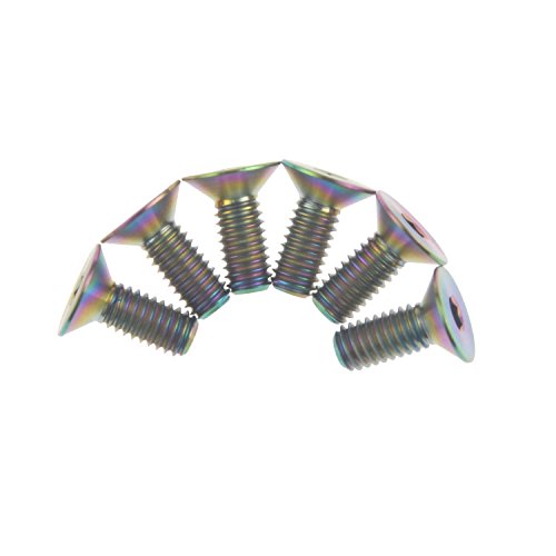 Wanyifa Lot de 6 vis à tête hexagonale M4 x 10 mm en titane doré arc-en-ciel Cover