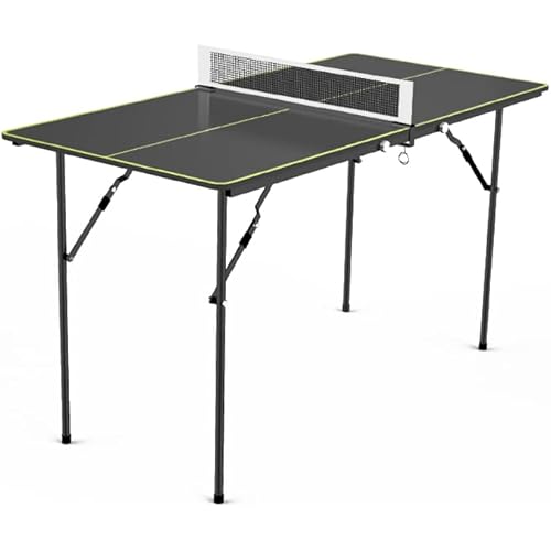 MOOTHLION Ping Pong Table Foldable with Net, Multi Use and Preassembled MDF Table Tennis Tables with Net for Indoor