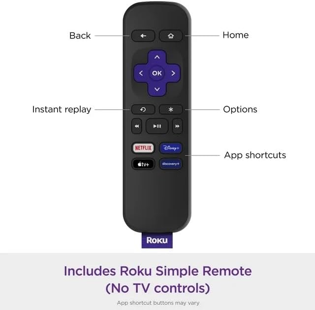 Miniatura 4 de Roku Express (nuevo) dispositivo de transmisión HD, con cable HDMI de alta velocidad y control remoto simple (sin controles de TV), configuración