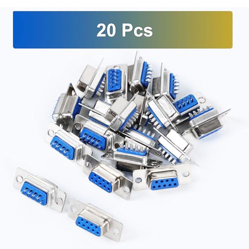 uxcell 20 piezas conector DB9 hembra 9 pines miniatura 7