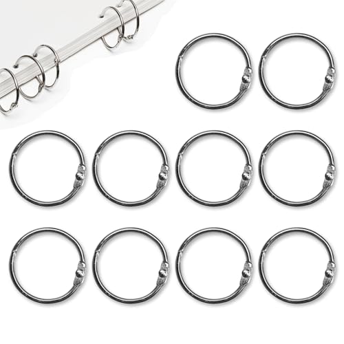 Card Rings, 10Pcs 30mm/1.2 inch Loose Leaf Binder Rings Small Ring Binder Card Rings Index Card Rings Small Book Rings Ring Binders Clips for Cards, Cue Cards, School, Office, Home