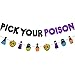 Purple Glitter Pick Your Poison Banner - Halloween Party Decor For Haunted Mansion Theme