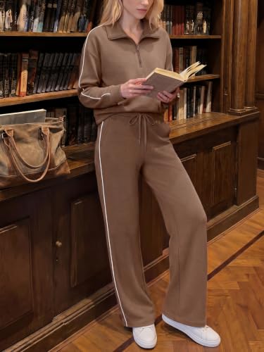 Casly Lamiit Womens Two Piece Outfits 2026 Fall Lounge Wide Leg Pant Sets — view 4