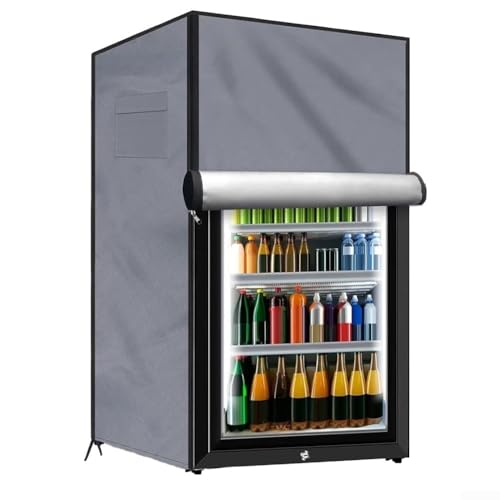 Schlankes Design, wasserdichte Kühlschrankabdeckung aus 210D Oxford-Material, perfekt geeignet für alle Jahreszeiten (58 x 58 x 142 cm, grau)
