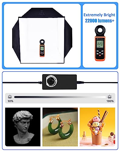 Stn Photo Light Box 16"X16" 480 Led Light Box Photography Cri ≥97 Photo Studio Light Box With 4 Kinds Color Backgrounds For Jewelry And Small Products #TOP4