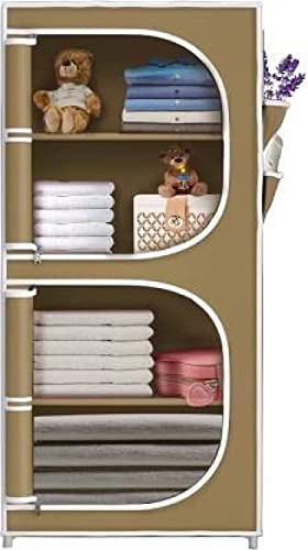 Image of COROID Digital Printed Multipurpose 6 Shelve Wardrobe,Foldable,Collapsible Fabric Wardrobe Organizer for Clothes Drawers Portable Wardrobe Clothing Space Saving Wardrobe (4-Layer, Coffee)