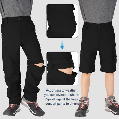 Image of Kids Boys Snow Pants,Youth Outdoor Hiking Fleece Lined Soft Shell Ski Windproof Camping Insulated Pants